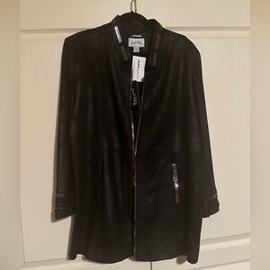 Joseph Ribkoff 213948R Black Faux Leather Jacket New with Tags